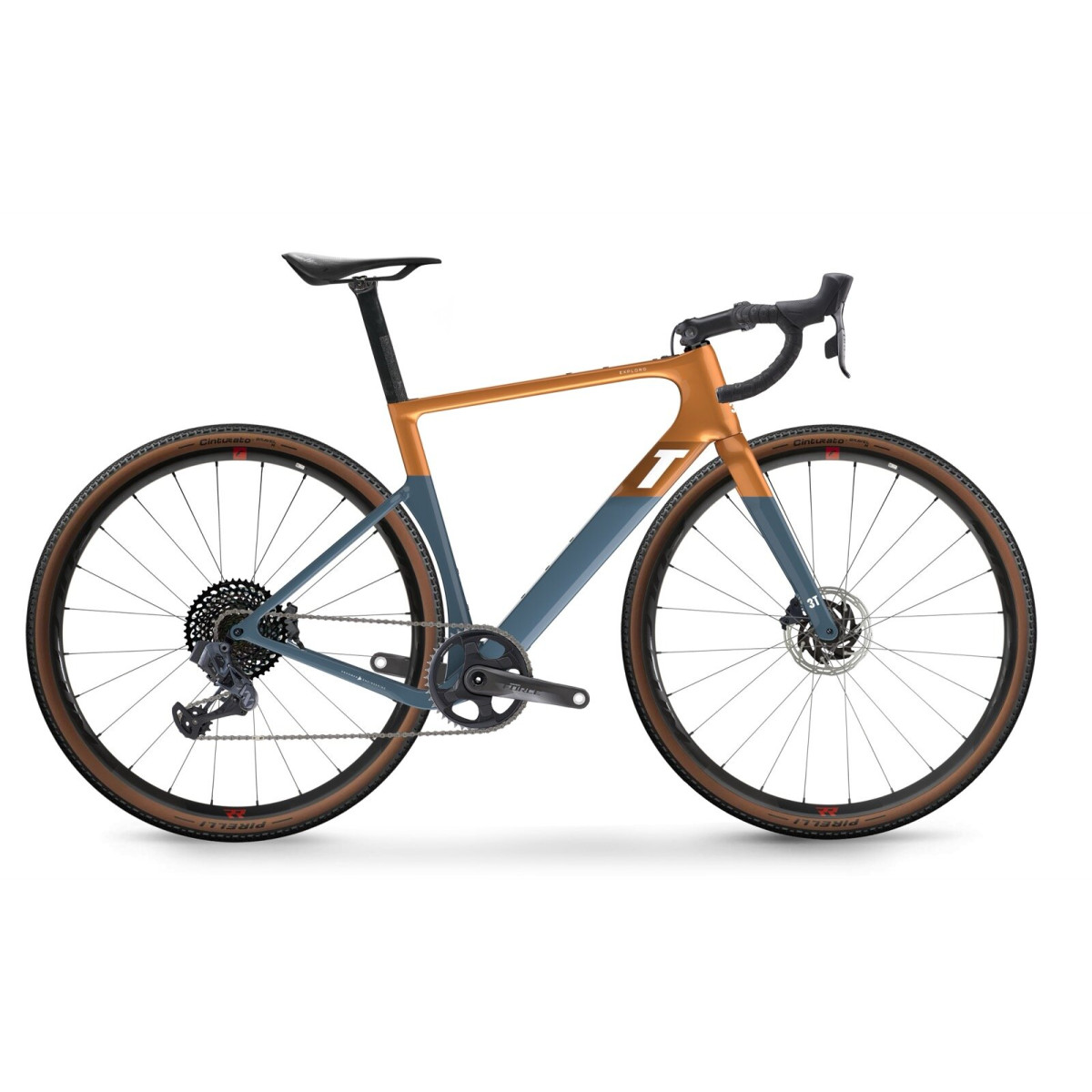 3T RaceMax Force AXS 1x Gravel Bike Orange Grey Velonova